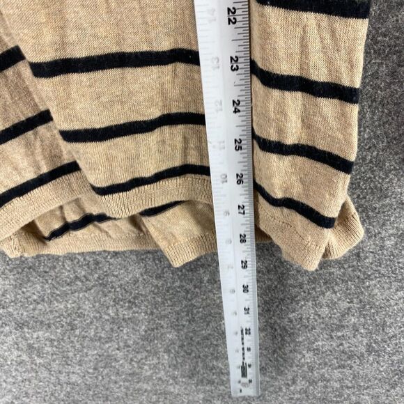 Halogen Sweater Pullover Women S Small Beige Striped Knit Turtleneck Cotton - Picture 8 of 9